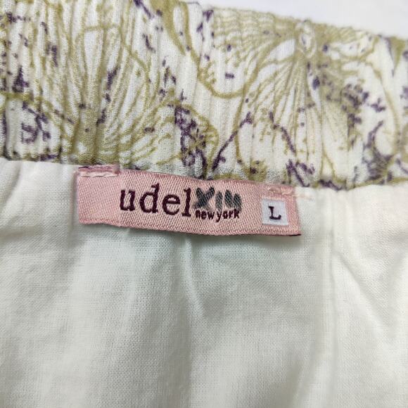 Udel NY Textured Print Tiered Gauzy Layered Fairy Midi Skirt Large Sage Floral - Picture 6 of 9